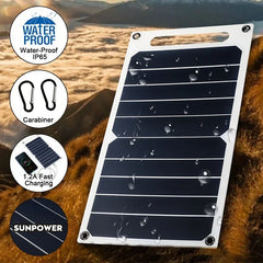 30W Solar Panel With USB Waterproof Outdoor Hiking And Camping