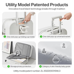 Mixi 2024 New Design Suitcase Carry On Luggage with Cup Phone Holder