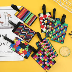 Geometric Soft Silicone Luggage Tags Suitcase