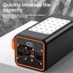 100W Portable Mobile Power Supply With Ultra-fast Development Power Bank, Super High Capacity lights
