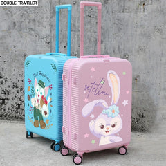 New kids Women travel luggage Cute Cartoon rabbit trolley luggage case