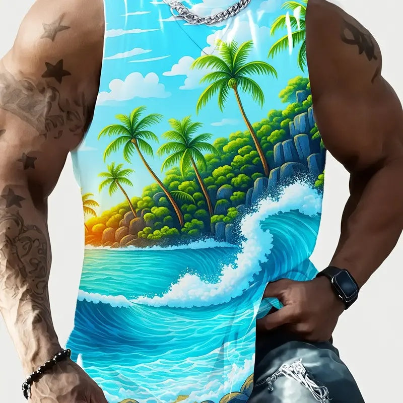 Full Printed Vest Made Of Polyester Material