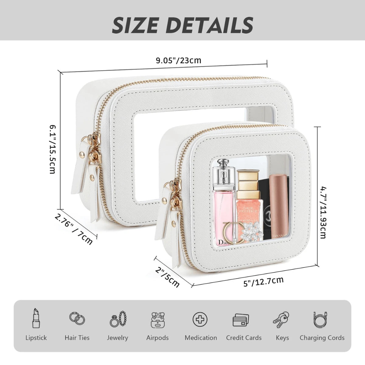 Clear Makeup Bag For Women, Clear Cosmetic Bag Travel Toiletry Bags Makeup Organizer Bag With Detachable Brush Holder Summer Travel, Vacation Home Bathroom Decor Holiday Makeup Organizer Bathroom Acce