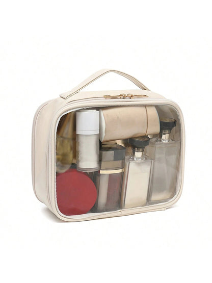 Clear Makeup Bag For Women, Clear Cosmetic Bag Travel Toiletry Bags Makeup Organizer Bag With Detachable Brush Holder Summer Travel, Vacation Home Bathroom Decor Holiday Makeup Organizer Bathroom Acce