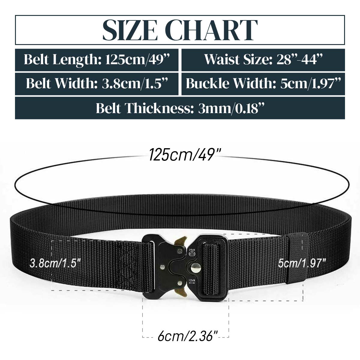 Men Multifunction Nylon Military Tactical Adjustable Waist Belt Quick Release Belt