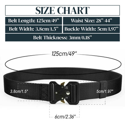Men Multifunction Nylon Military Tactical Adjustable Waist Belt Quick Release Belt