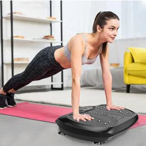 Plate Exercise Machine - Whole Body Workout Vibration Platform Lymphatic Drainage Machine for Weight Loss Home Fitness w/Pilates
