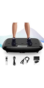 Plate Exercise Machine - Whole Body Workout Vibration Platform Lymphatic Drainage Machine for Weight Loss Home Fitness w/Pilates
