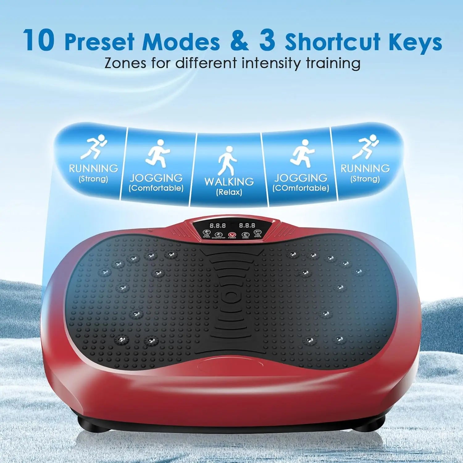 Plate Exercise Machine - Whole Body Workout Vibration Platform Lymphatic Drainage Machine for Weight Loss Home Fitness w/Pilates