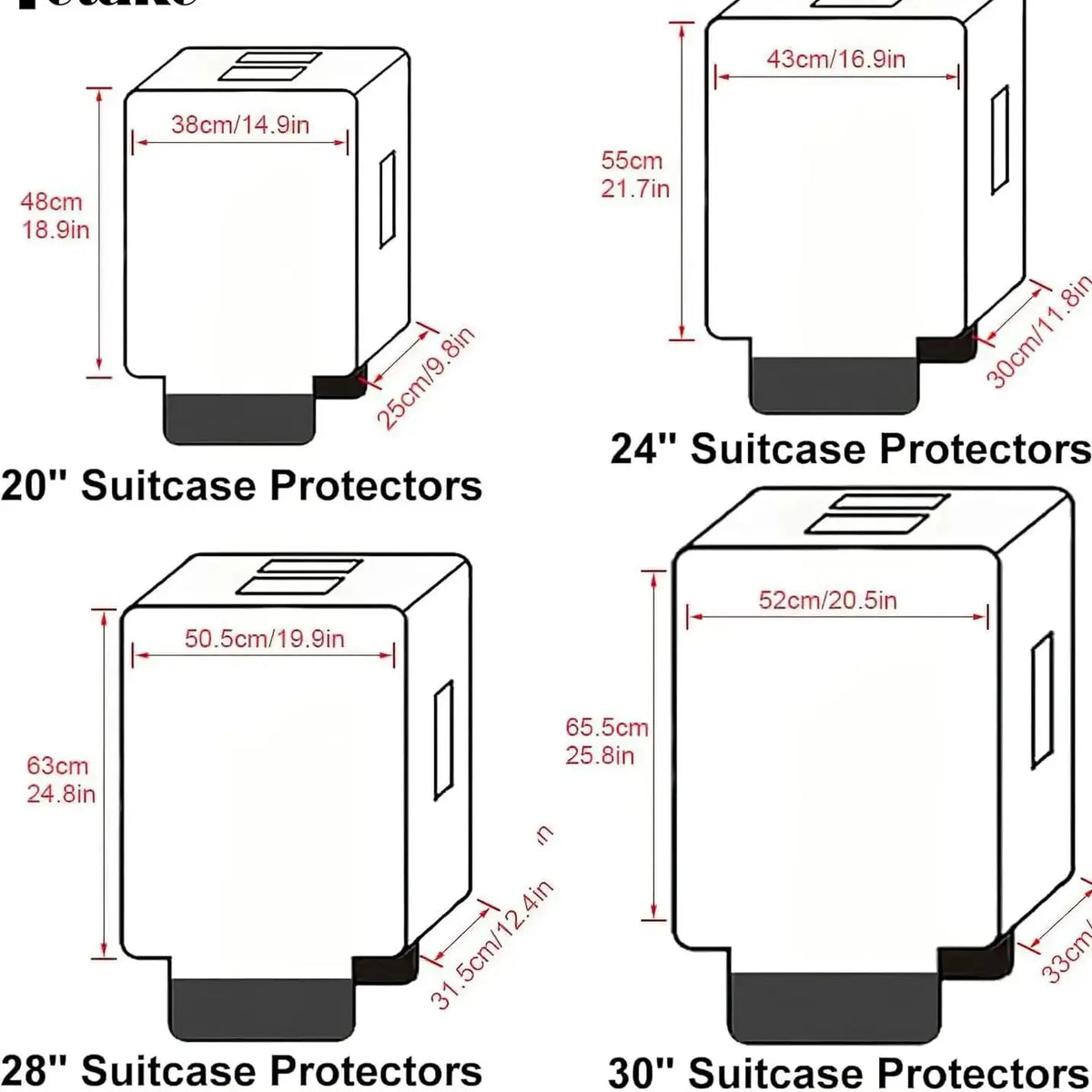 Transparent Pvc Luggage Protective Cover Wheeled Luggage Protective Cover Wear-Resistant Outer Cover Transparent Protective