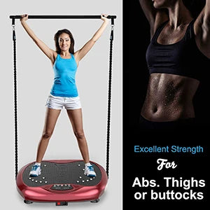 Plate Exercise Machine - Whole Body Workout Vibration Platform Lymphatic Drainage Machine for Weight Loss Home Fitness w/Pilates
