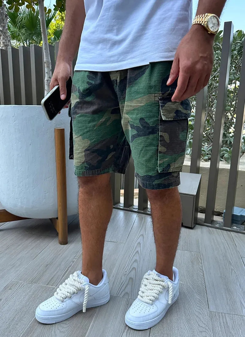Summer New Men's Casual Multi-pocket Men's Quarter Pants