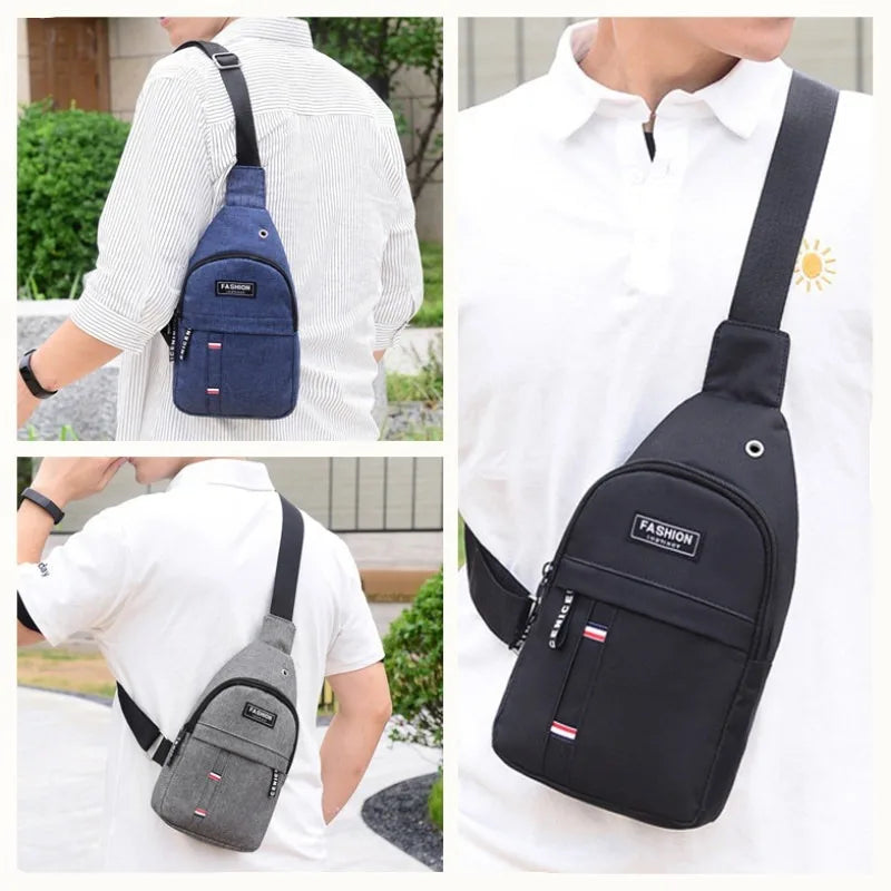 Mens Chest Bag New Fashion Style Casual Sports Shoulder Crossbody Bag Cross Body Chest Bag for Men