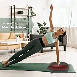 Plate Exercise Machine - Whole Body Workout Vibration Platform Lymphatic Drainage Machine for Weight Loss Home Fitness w/Pilates