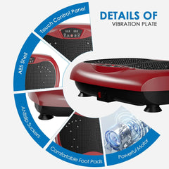 Plate Exercise Machine - Whole Body Workout Vibration Platform Lymphatic Drainage Machine for Weight Loss Home Fitness w/Pilates