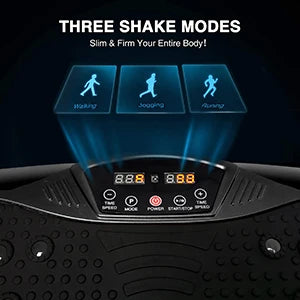 Plate Exercise Machine - Whole Body Workout Vibration Platform Lymphatic Drainage Machine for Weight Loss Home Fitness w/Pilates