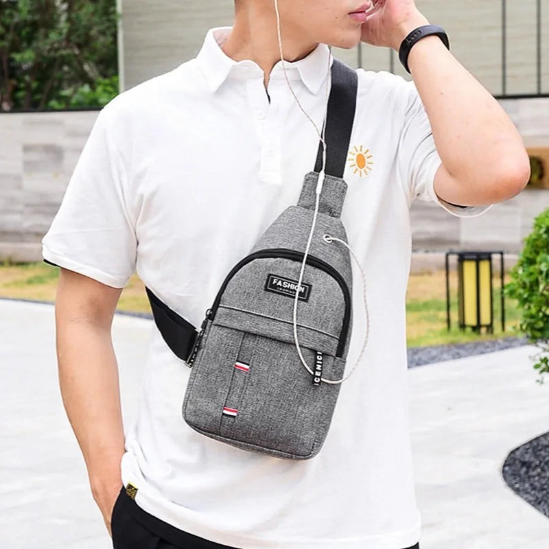 Mens Chest Bag New Fashion Style Casual Sports Shoulder Crossbody Bag Cross Body Chest Bag for Men
