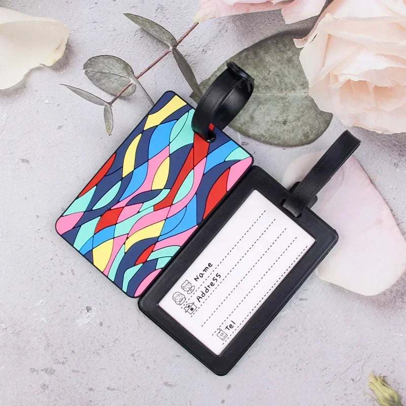 PVC Luggage Tags New Creative Geometric Boarding Pass Luggage Identification Tags
