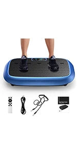 Plate Exercise Machine - Whole Body Workout Vibration Platform Lymphatic Drainage Machine for Weight Loss Home Fitness w/Pilates