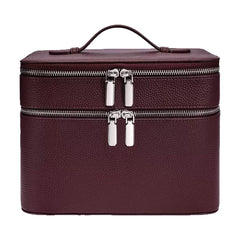 New Double-layer Large-capacity PU Portable Makeup Bag